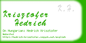 krisztofer hedrich business card